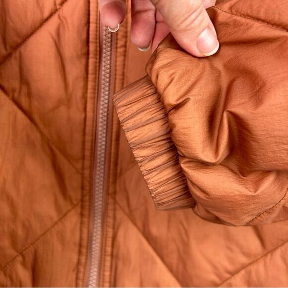 Madewell Reversible‎ Full Zip Sherpa Puffer Jacket Warm Umber Women’s Sz S - Picture 7 of 15